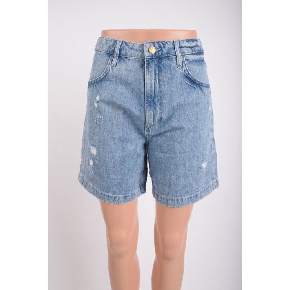 Triarchy Womens High Rise A-Line Jean Shorts Denim Indigo Blue US XS EU 24 New
